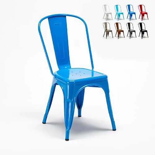 Ahd Amazing Home Design AHD Chaise Tolix Steel One - Bleu