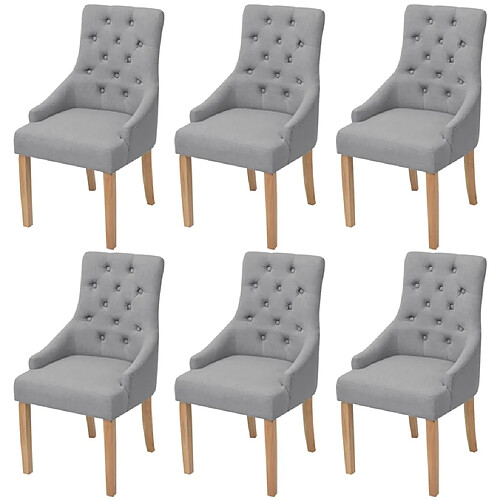 vidaXL Lot de 6 Gris Clair