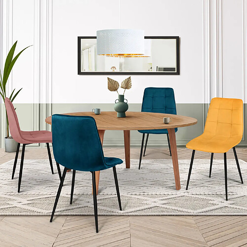 Idmarket MARKET Chaises MILA Lot de 4 - Velours Mix