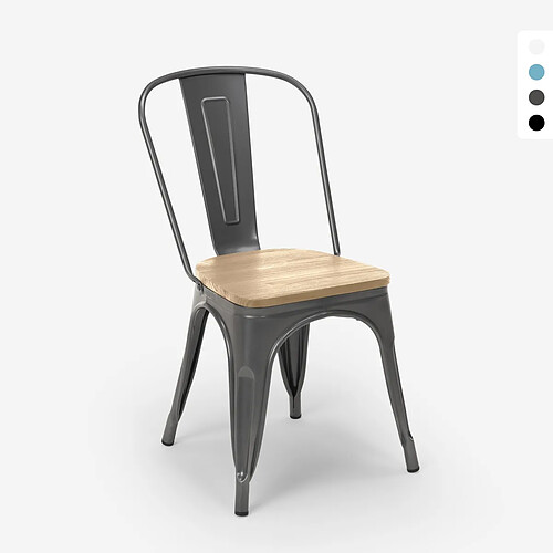 Ahd Amazing Home Design AHD Chaises style industriel - Gris foncé