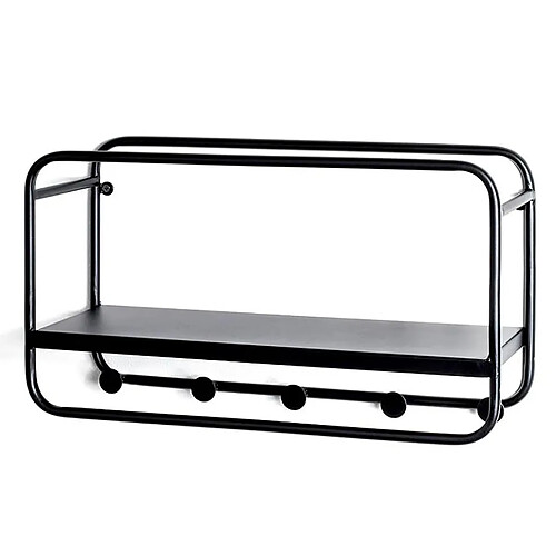 Pegane Vestiaire mural avec patères - Noir