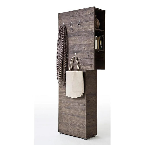 Pegane Vestiaire avec penderie - Wengé