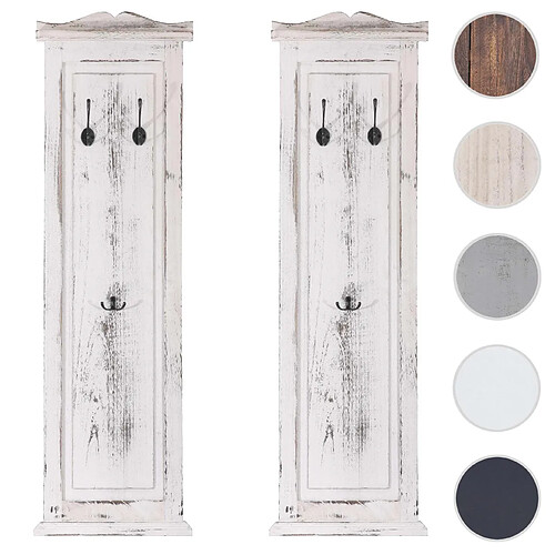 Mendler Patère murale en bois - Blanc