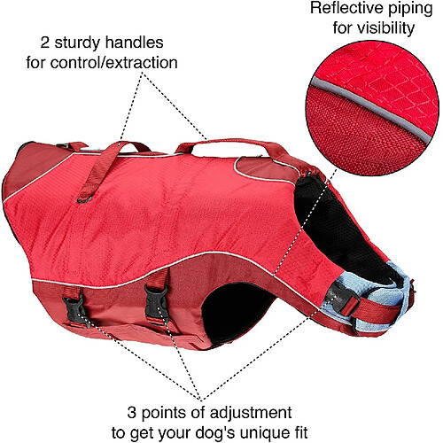 Kurgo Gilet de sauvetage Surf n'Turf Rouge S