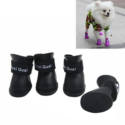 Wewoo Chaussures Imperméables pour Chien - Taille M - Noir