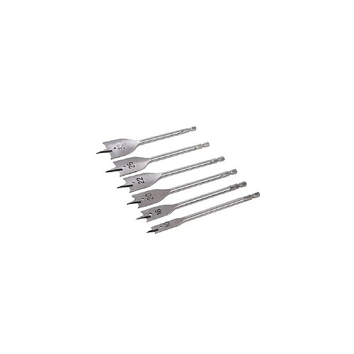 Silverline coffret mèches plates bois - 6 pièces