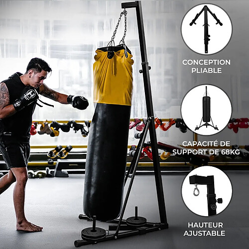 Sac De Frappe Lisaro MMA 120 Cm - 27 Kg, Cuir Synthétique, Rempli, Pour Boxe, Muay Thai, Kick-boxing