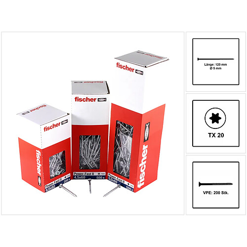 Fischer Power-Fast II 5,0 x 120 mm - 200 pcs