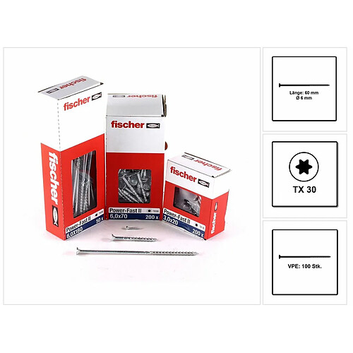 Vis panneaux Fischer Power-Fast - 6.0x60 mm