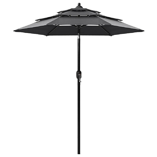 VidaXL - Parasol 3 niveaux 200 cm Anthracite