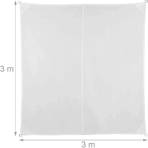 Helloshop26 Voile d'ombrage carré 3 x 3 m blanc 13_0002943_2