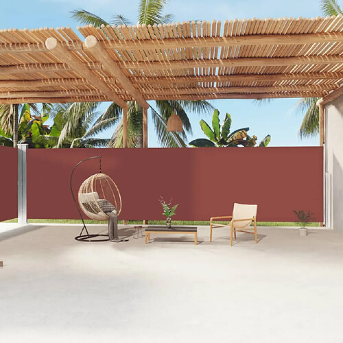 vidaXL Auvent latéral rétractable - Marron 200x1200 cm