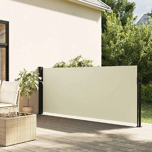 vidaXL Auvent latéral rétractable - Crème 120x500 cm