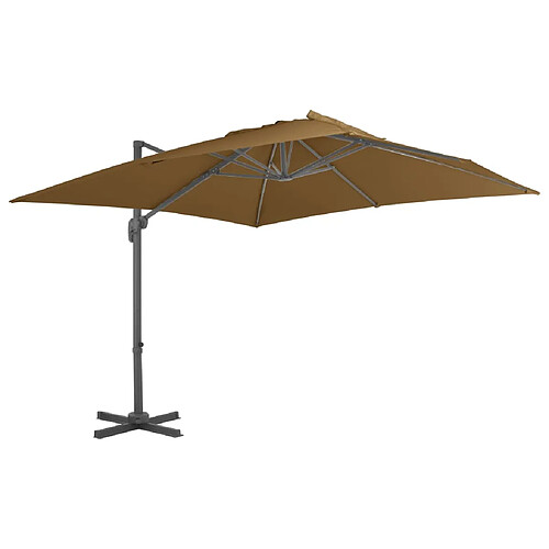 vidaXL Aluminium porte-à-faux - Taupe