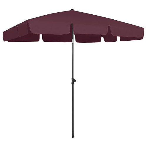 VidaXL - Parasol de plage 200x125 cm Bordeaux