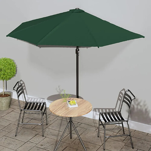 vidaXL Parasol de balcon mât aluminium - Vert