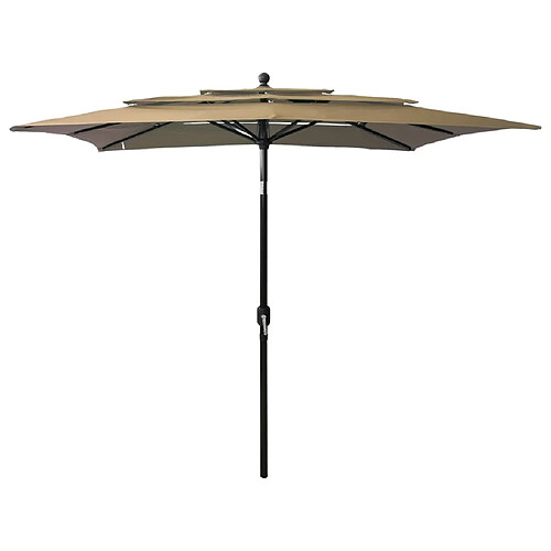Parasol jardin vidaXL 3 niveaux 250x250 cm - Taupe