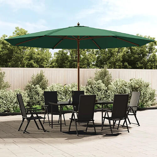 vidaXL Bois/mât parasol vert 400 cm