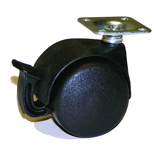 Delabie Roulette Double - Galet pivotant 50 mm - Noir
