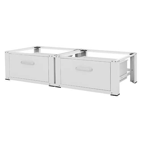Ml-design Socle double pour lave-linge avec tiroirs - Blanc