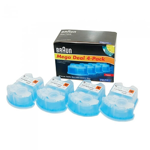 Braun recharge liquide nettoyant rasoir - Pack de 4