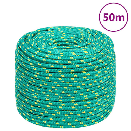 vidaXL Corde de bateau 8 mm - 50 m - Vert