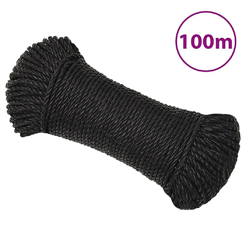 vidaXL Corde de travail 3 mm - 100 m - Noir
