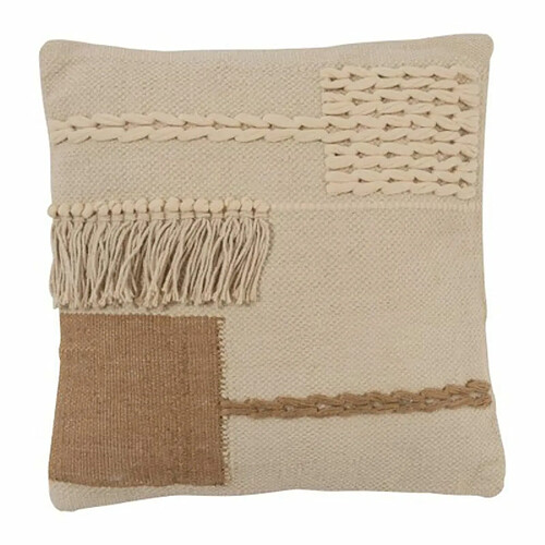 Paris Prix Coussin Déco Franges Helio - Beige - 45x45 cm