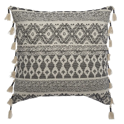 Atmosphera Coussin Rituality carré déhoussable - 60x60cm - Noir et Blanc
