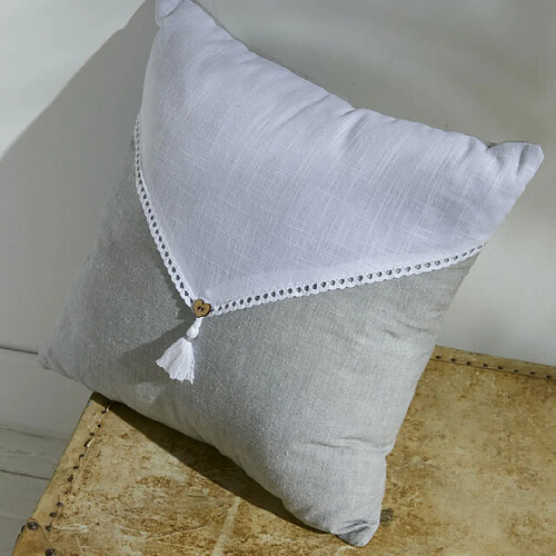MEVAK LIVING Coussin avec Appliques Gris 40x40 cm