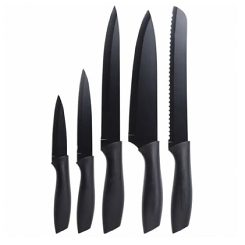 Excellent Houseware Set Couteaux 5 pcs Acier Noir