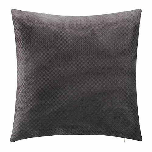 Coussin carré velours embossé déhoussable - 45x45 cm - Gris