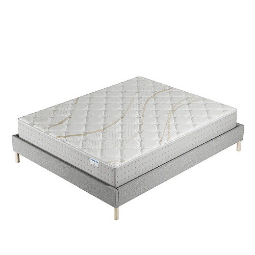 November Sleep Ensemble 160x200 cm, Sommier + Matelas Ressorts Ensachés, ép.25cm accueil mousse HR