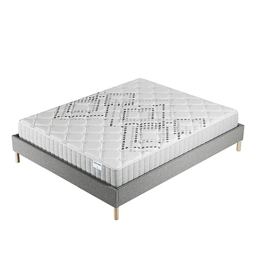 November Sleep Ensemble 140x190 cm, Sommier + Matelas Ressorts Ensachés, ép.20cm accueil mousse HR