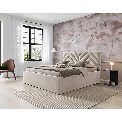 BESTMOBILIER Santiago 160x200 - Beige