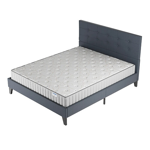 November Sleep Ensemble 120x190 cm, Lit avec tête de lit + Matelas Mousse ép.22cm à mémoire de forme