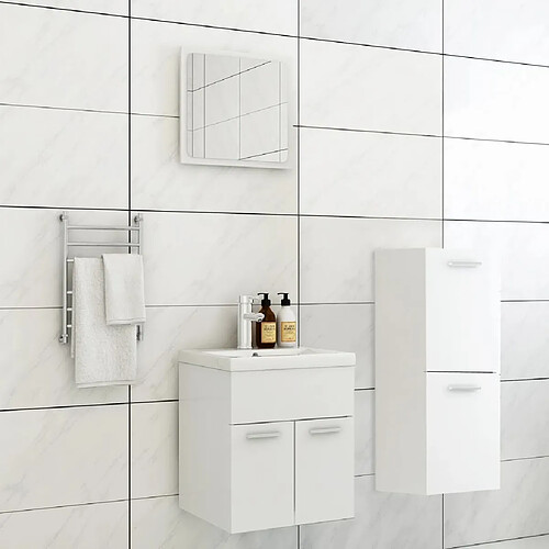 vidaXL Ensemble de salle de bain Blanc