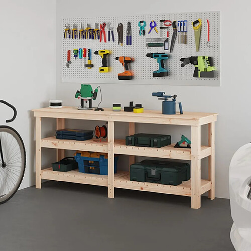 Vidaxl Banc de travail 181x50x80 cm Bois de pin massif
