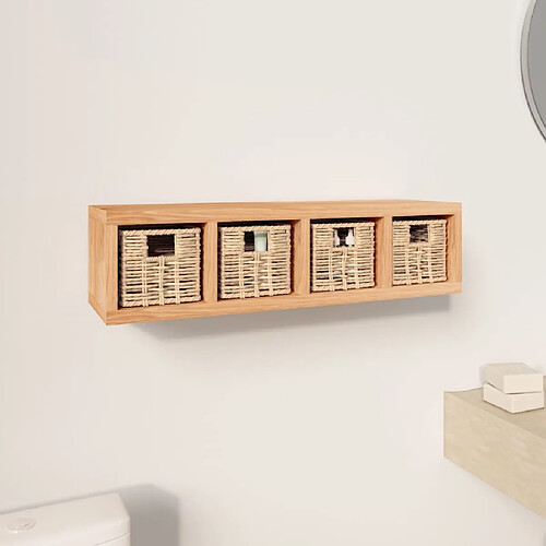 VidaXL Étagère murale avec paniers bois de noyer