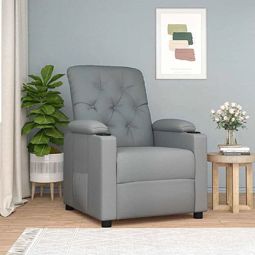 vidaXL Fauteuil Inclinable Gris clair Tissu