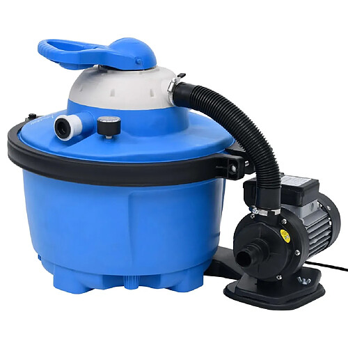 vidaXL Pompe filtration sable - Bleu et noir