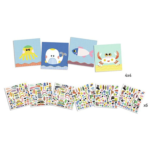 Djeco Coffret stickers animaux marins