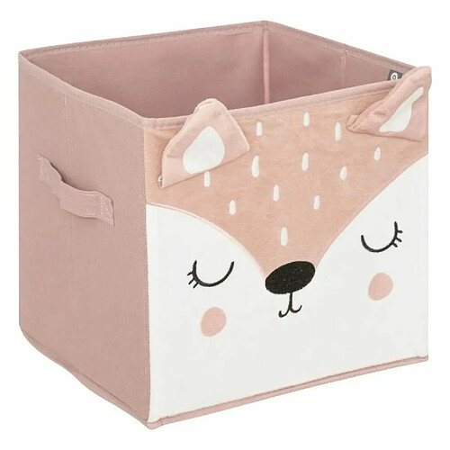 Caja de almacenaje infantil "doe" rosa 29x29
