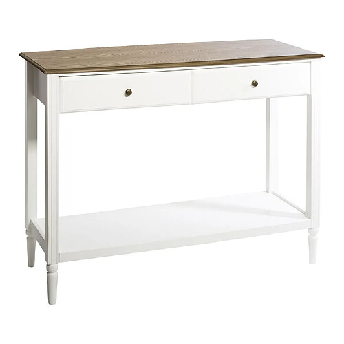 Atmosphera Console design bois Solen - L. 110 x H. 85 cm - Blanc