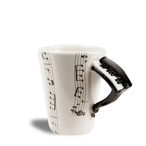 TOTALCADEAU Tasse Poignée Piano