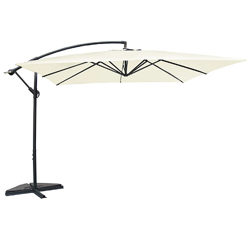 Concept Usine Parasol ecru déporté carré 3 x 3 m SOLENZARA