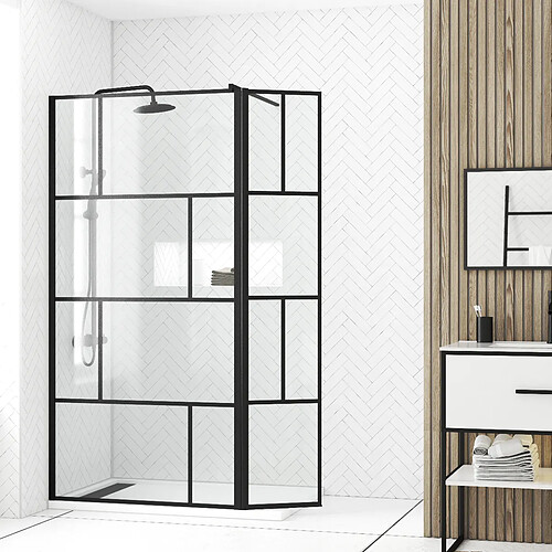 Aurlane Paroi de douche avec volet pivotant