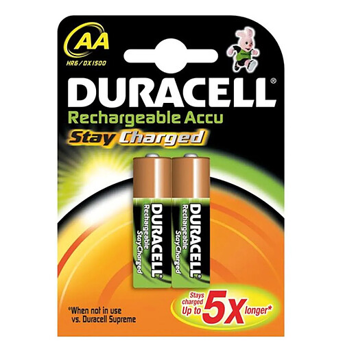 Duracell Piles AA rechargeables NiMH - Lot de 2