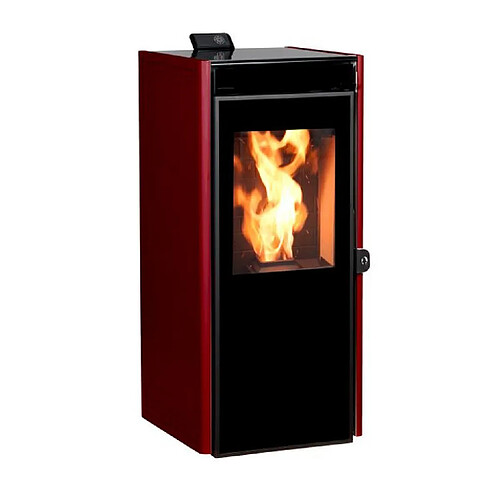 Poêle à granulés de bois 9kw bordeaux/noir - 20916 - Vigo Iii - ECOFOREST