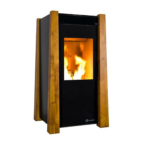 Poêle à granulés de bois 9.5kw noir/bois - 20887 - Keops - ECOFOREST